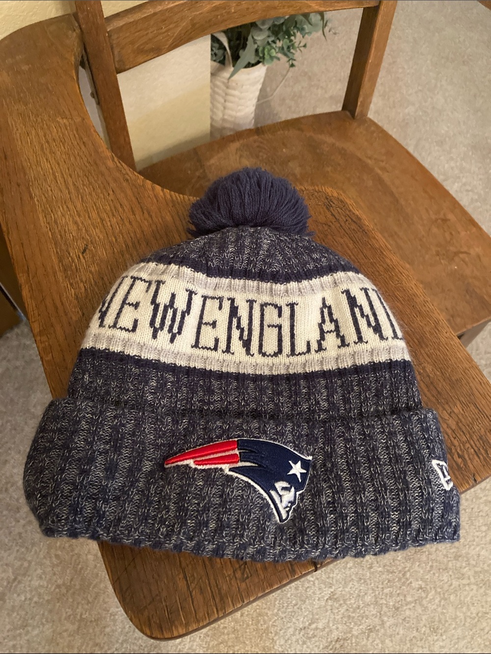 NEW ERA New England Patriots Winter Pom Beanie/Hat/Cap Like New!